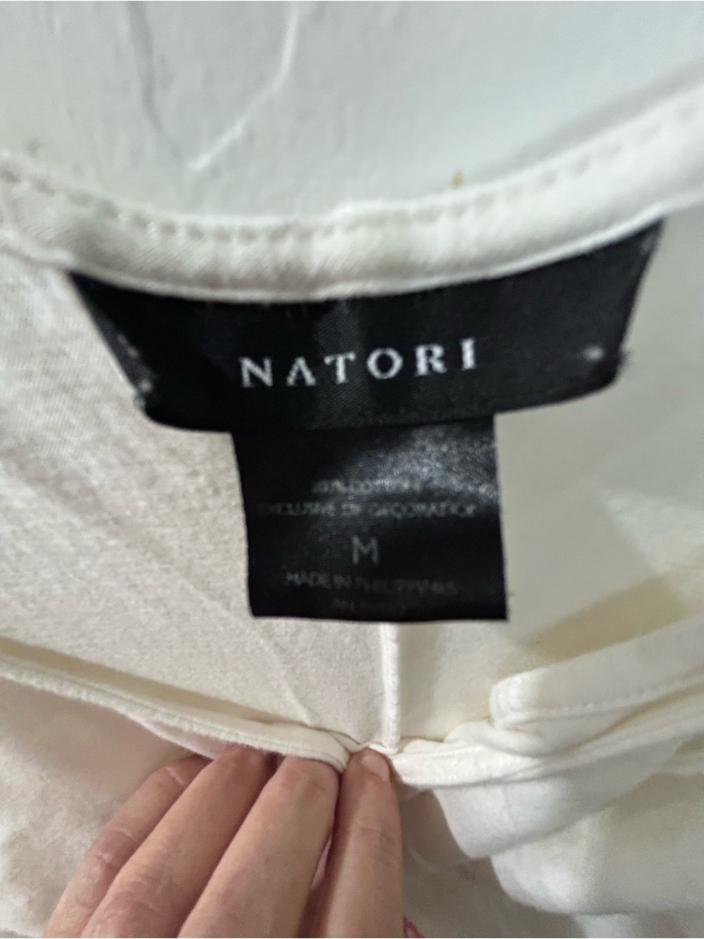 Natori Lightweight Cotton Slip Dress with Pink Embroidery - Picture 4 of 5